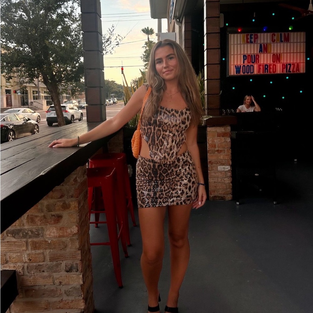 Ivyrose boutique cheetah sequins set